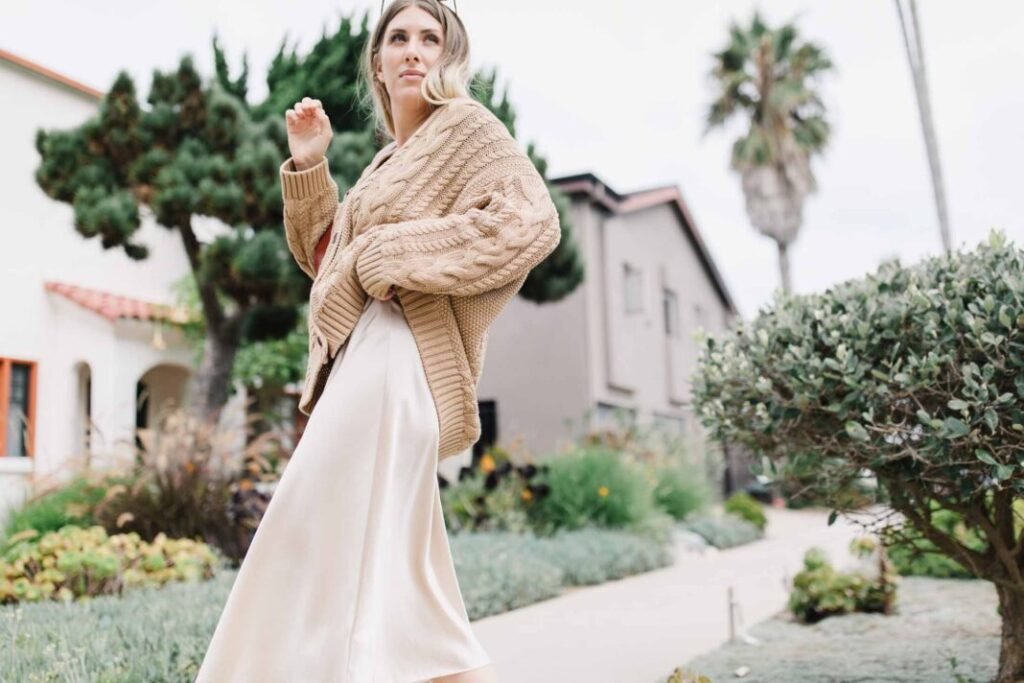 Chunky Knit Sweaters and Midi Skirts