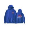 Royal Blue Stray Kids Miroh Hoodie with Front Logo and Back Graphic Print