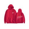 Red Stray Kids Miroh Hoodie with Iconic White and Red Album Print Design