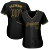 Custom Black Old Gold Authentic Baseball Jersey by Frenzy Enterprises – Personalized sportswear with moisture-wicking fabric and embroidered design.